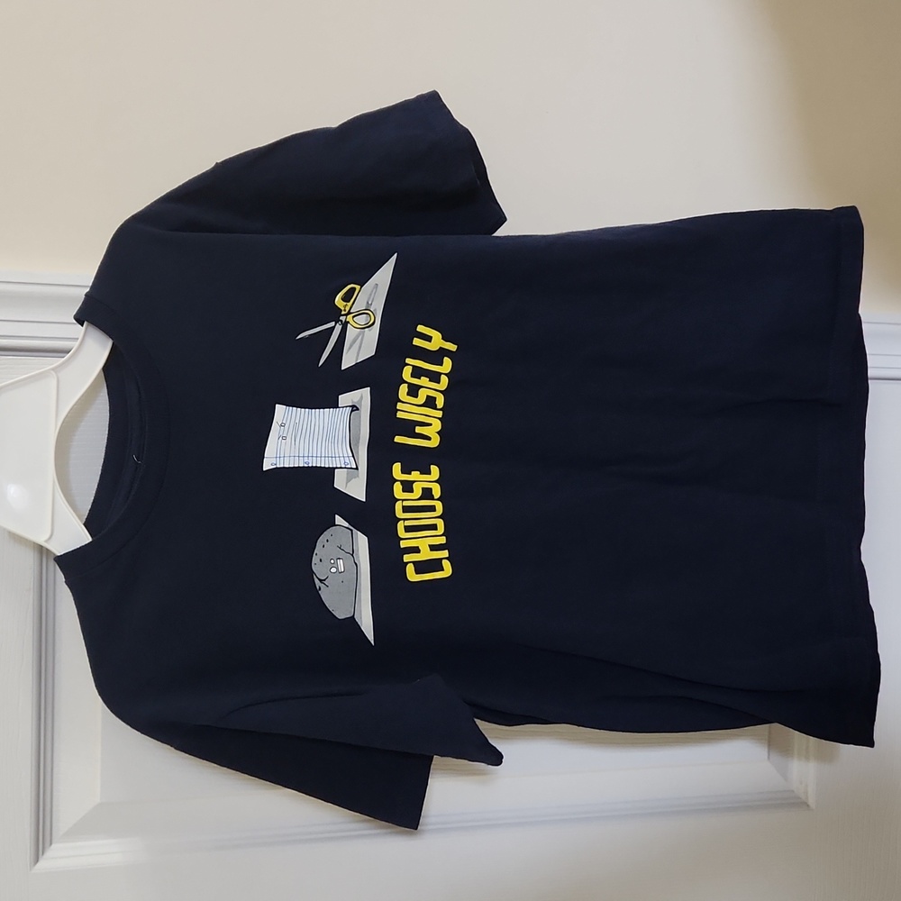 Rock Paper Scissors Choose Wisely T shirt short sleeves Navy medium